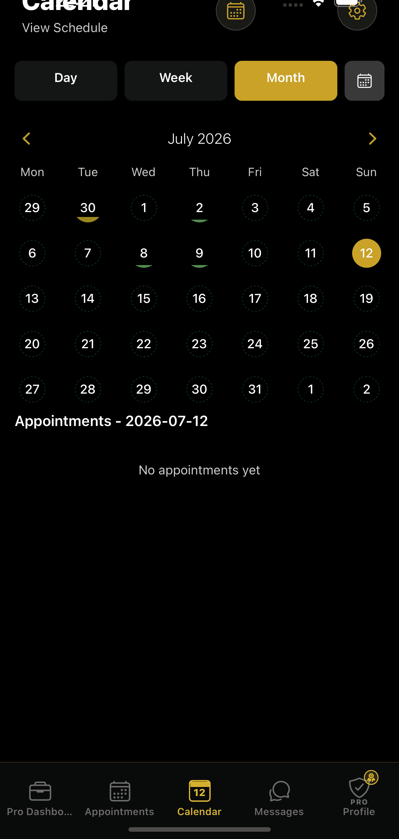 Team calendar